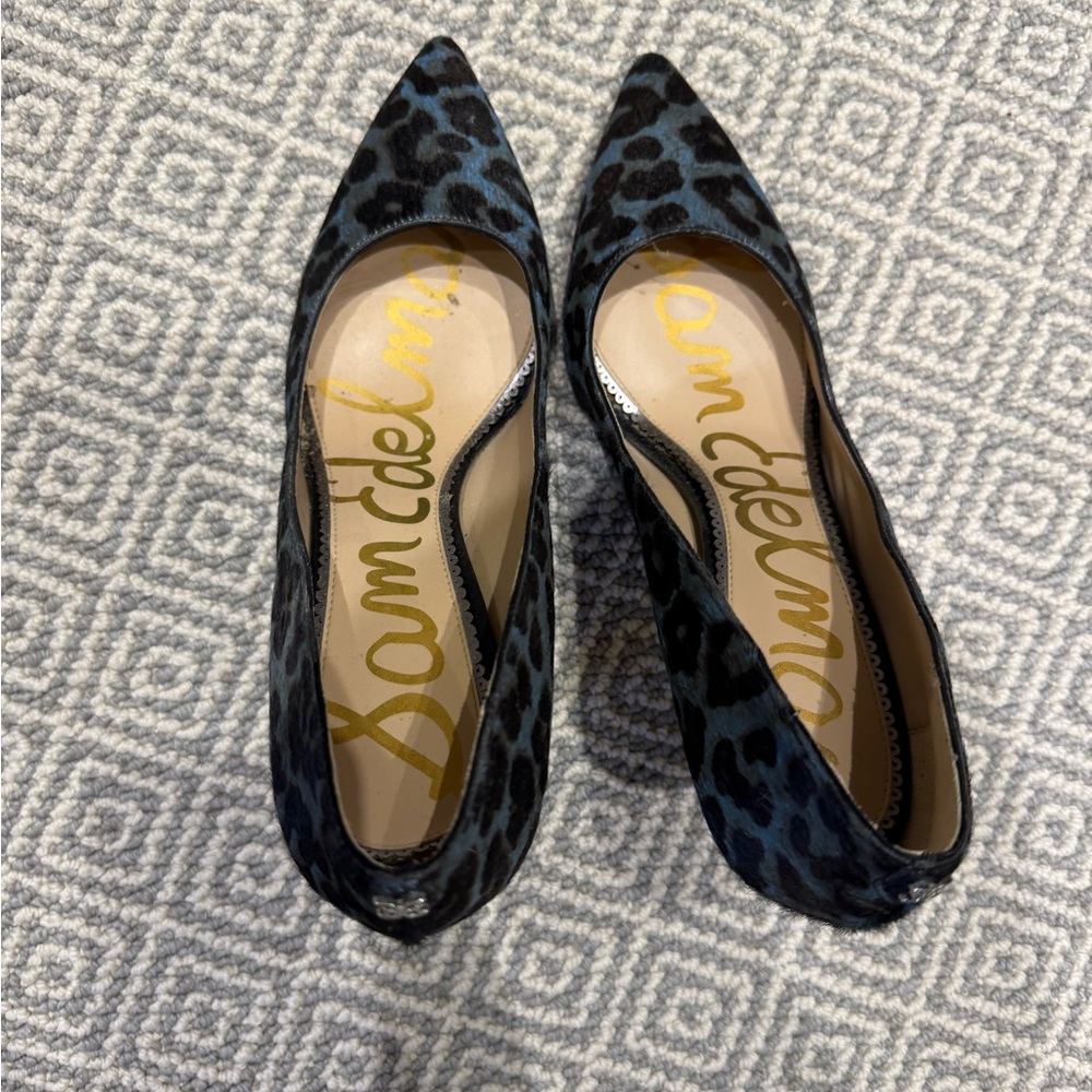 Sam Edelman Blue Leopard Heels